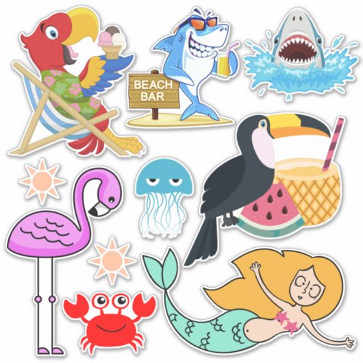 Zomer / Tropisch / Vakantie Sticker (Voorkant)