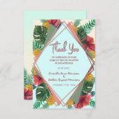 Zomer Tropische Ananas Bladeren Bloemen Dank u Bedankkaart (Voorkant / Achterkant)