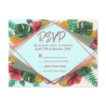 Zomer Tropische Ananas Bladeren Bloemrijke RSVP