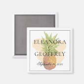 Zomer Tropische Ananas Kustbruiloft Datum Magneet (Voorkant / Achterkant)