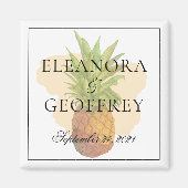 Zomer Tropische Ananas Kustbruiloft Datum Magneet (Voorkant)