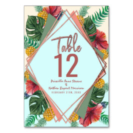 Zomer Tropische Ananas Leaf Bloemen Tafelnummer