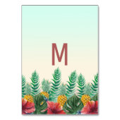 Zomer Tropische Ananas Leaf Bloemen Tafelnummer (Achterkant)