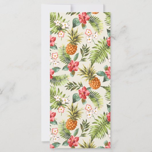 Zomer Tropische Ananas Patroon Bruiloft Menu (Achterkant)