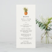 Zomer Tropische Ananas Patroon Bruiloft Menu (Staand voorkant)