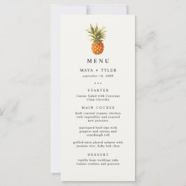 Zomer Tropische Ananas Patroon Bruiloft Menu