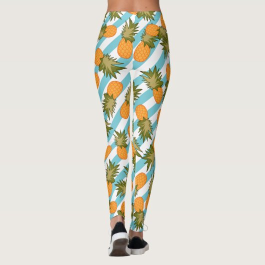 Zomer Tropische Ananas & Stripes Leggings (Achterkant)