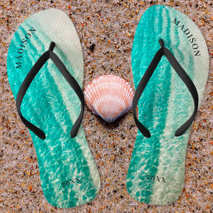 Zomer Tropische Bestemming Strand Bruids Huwelijk Teenslippers