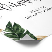 Zomer tropische bladeren bloemrijke gouden drankje poster (Hoek)