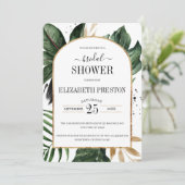 Zomer Tropische Bladeren Boog Frame Bruidsdouche Kaart (Staand voorkant)