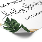 Zomer tropische bladeren goud baby shower welkom poster (Hoek)