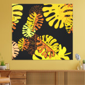 Zomer tropische bladeren ontwerp canvas afdruk (Insitu (Woonkamer))
