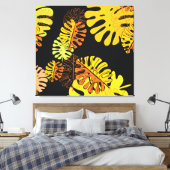 Zomer tropische bladeren ontwerp canvas afdruk (Insitu (Slaapkamer))