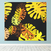 Zomer tropische bladeren ontwerp canvas afdruk (Insitu (Houten vloer))