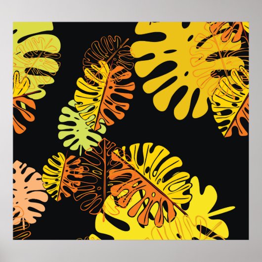 Zomer tropische bladeren  ontwerp poster (Voorkant)