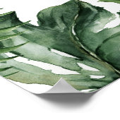 Zomer Tropische bladeren Portret Bruiloft Welkom Poster (Hoek)