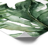 Zomer Tropische bladeren Portret Bruiloft Welkom Poster (Hoek)