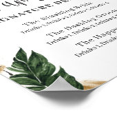 Zomer tropische bladeren signature drinks bord poster (Hoek)