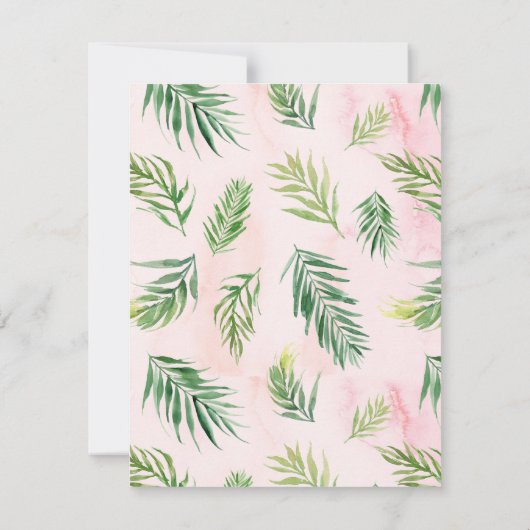 Zomer Tropische Bladeren Trouwdetails Kaarten RSVP Kaartje (Achterkant)