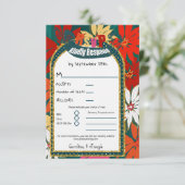 Zomer tropische bloemen & boog RSVP (Staand voorkant)