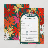 Zomer tropische bloemen & boog RSVP (Voorkant / Achterkant)