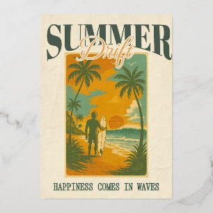 Zomer tropische drift folie uitnodiging