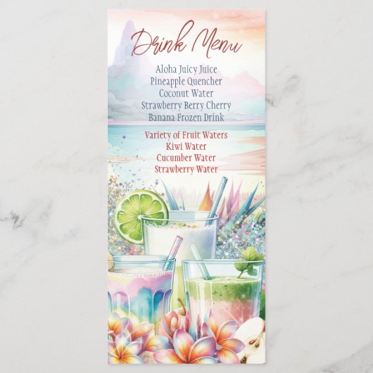 Zomer Tropische Drink Menu (Achterkant)