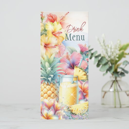 Zomer Tropische Drink Menu (Staand voorkant)
