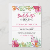 Zomer Tropische Flamingo Bachelorette uitnodiging (Voorkant)