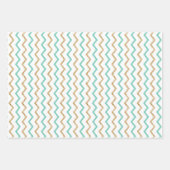 Zomer tropische Flamingo blauw goud set van 3 Inpakpapier Vel (Voorkant 3)