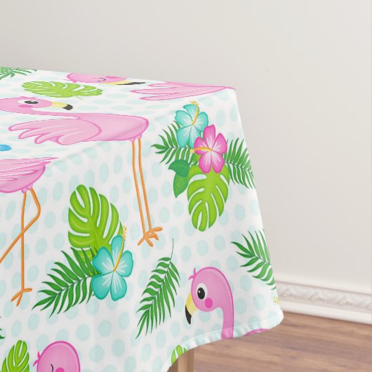 Zomer Tropische Flamingo en Bloem Motief Tafelkleed (Voorbeeld)