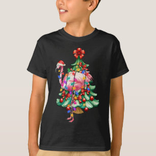 Zomer Tropische Flamingo Kerstman Hoed Kerstmis In T-shirt