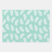 Zomer tropische Flamingo pastel blauwe set van 3 Inpakpapier Vel (Voorkant 2)
