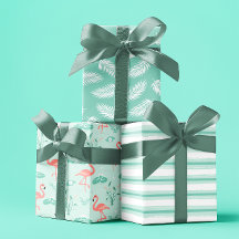 Zomer tropische Flamingo pastel blauwe set van 3