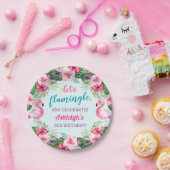 Zomer Tropische Flamingo Verjaardag Papieren Bordje (Feest)
