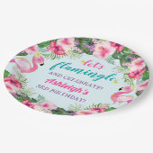 Zomer Tropische Flamingo Verjaardag Papieren Bordje (Gekanteld)