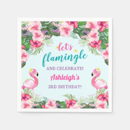 Zomer Tropische Flamingo Verjaardag Servet