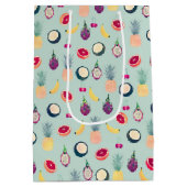 Zomer Tropische Kleurrijke Fruits Mint Medium Cadeauzakje (Achterkant)