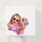 Zomer tropische luau Meisje zwembad verjaardag fot Bedankjes Labels (In situ)