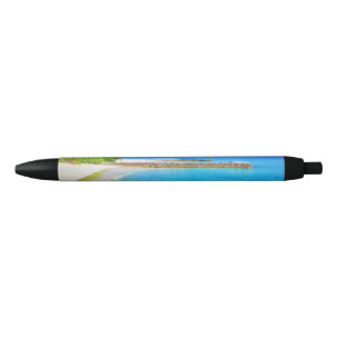 Zomer Tropische Oceaan Sandy Beach Zee Zwarte Inkt Pen