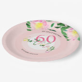 Zomer Tropische Roze Bloemen Waterverf Papieren Bordje (Gekanteld)