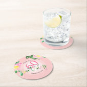 Zomer Tropische Roze Bloemen Waterverf Ronde Kartonnen Onderzetter (Insitu)