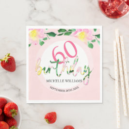 Zomer Tropische Roze Bloemen Waterverf Servet
