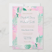 Zomer Tropische Roze Munt Palm gebladerte groen Kaart (Voorkant)