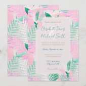 Zomer Tropische Roze Munt Palm gebladerte groen Kaart (Voorkant / Achterkant)