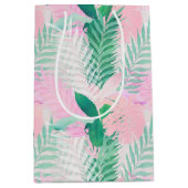 Zomer Tropische Roze Munt Palm gebladerte groen Medium Cadeauzakje (Voorkant)
