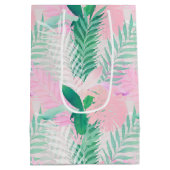 Zomer Tropische Roze Munt Palm gebladerte groen Medium Cadeauzakje (Achterkant)