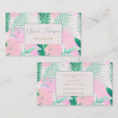 Zomer Tropische Roze Munt Palm gebladerte groen Visitekaartje (Voorkant / Achterkant)
