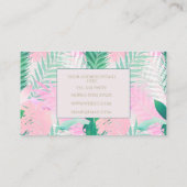 Zomer Tropische Roze Munt Palm gebladerte groen Visitekaartje (Achterkant)