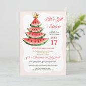 Zomer Tropische Watermeloen Kerst in juli Feest Kaart (Staand voorkant)